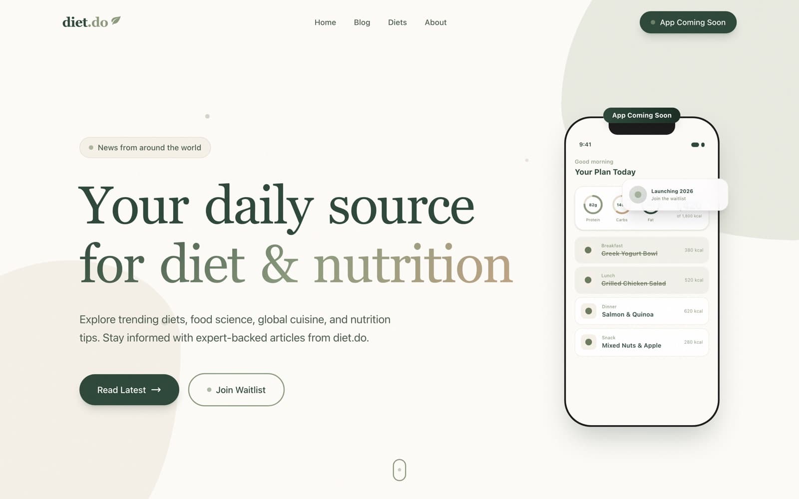 Diet.do website template preview