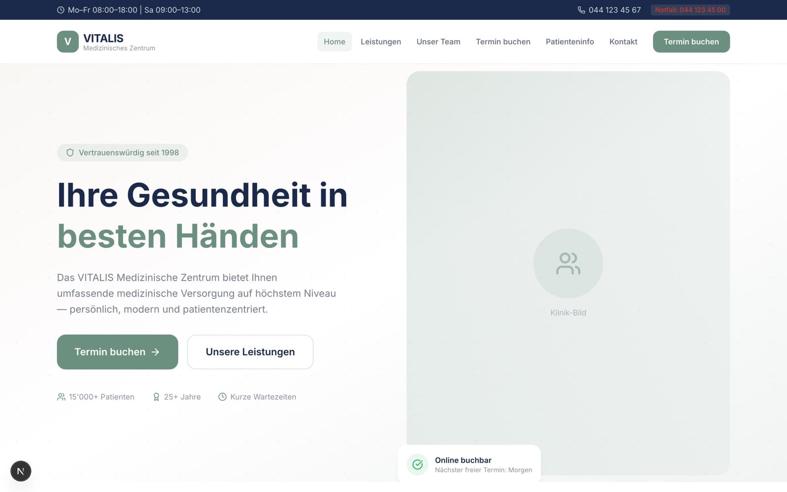 VITALIS website template preview