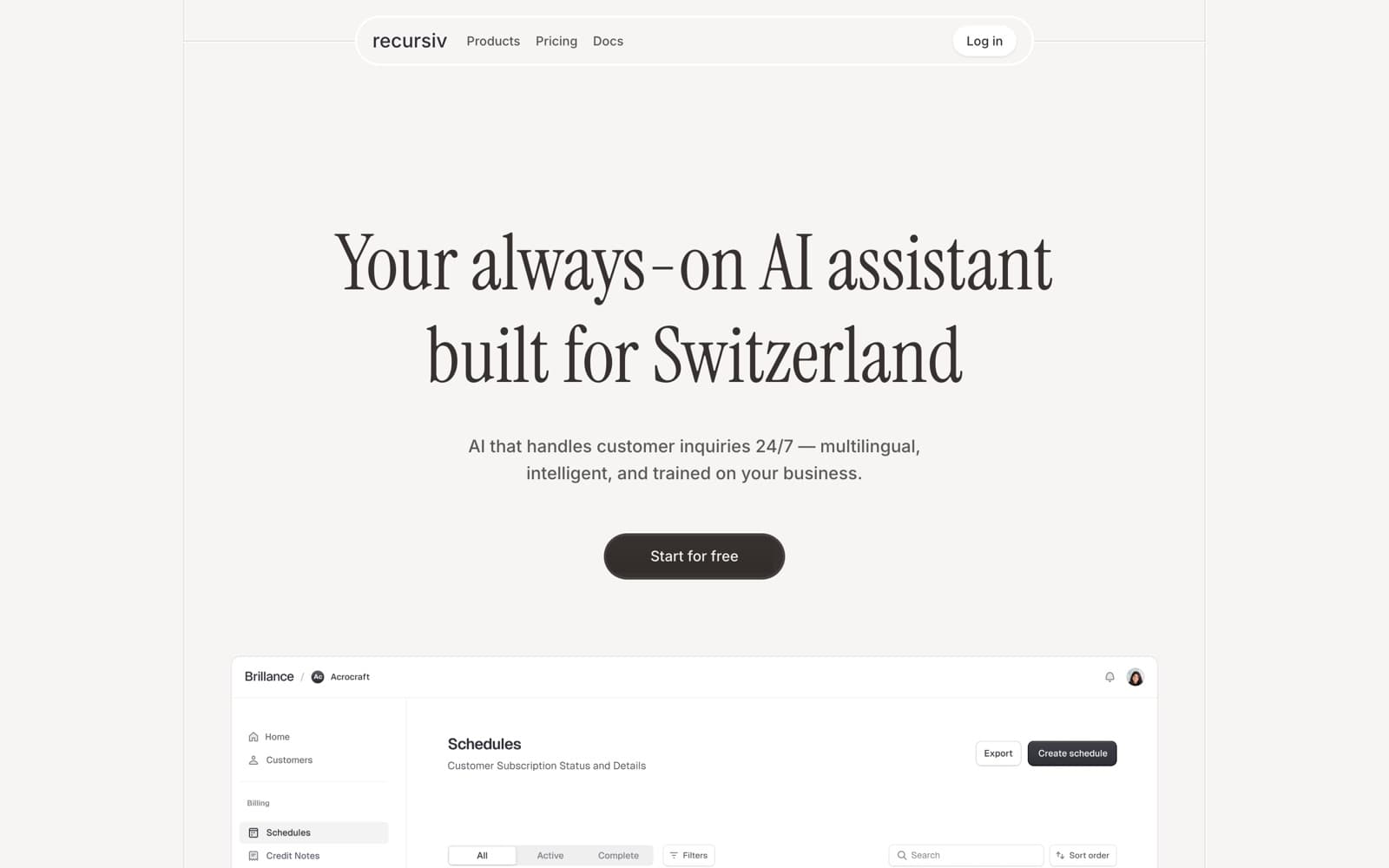 Recursiv website template preview